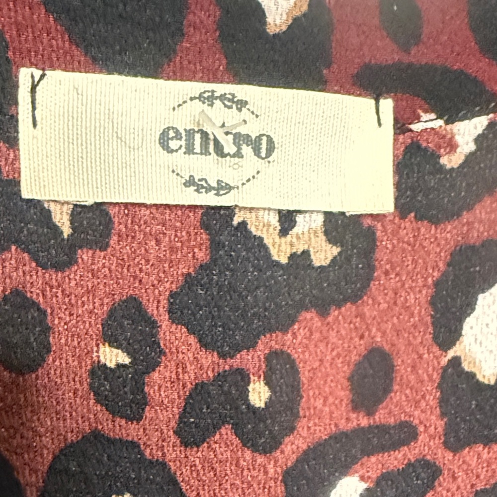 Entro Burgundy Black Leopard Print Dress - Picture 8 of 10